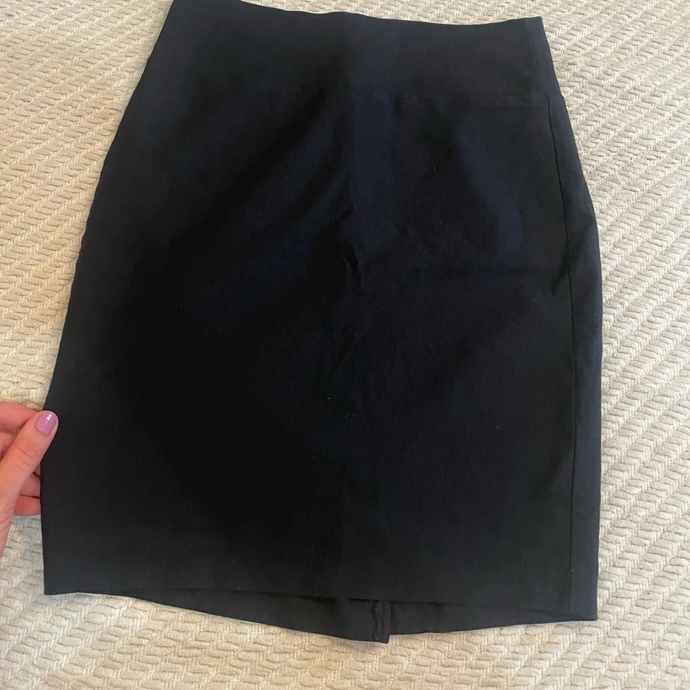 Black, Work Pencil Skirt with Slit in the Back